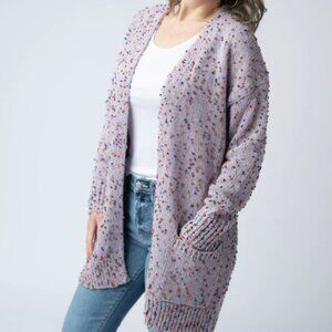 Carly Confetti Cardigan-Lavendar